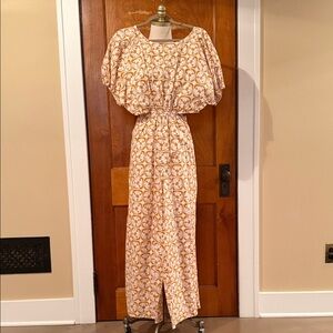 Rebecca Taylor Yellow and White Printed Jumpsuit